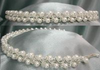 Diadema de perlas y cristal