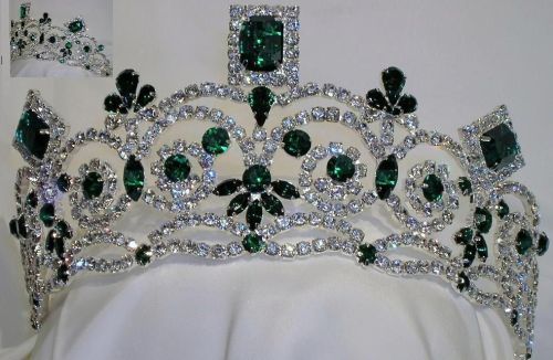 Corona para reina o princesa de cristal Swarovski ESMERALDA