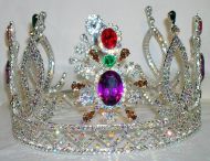 Corona de cristal UNISEX para rey o reina  swarovski Russian Dynasty Rhinestone Silver