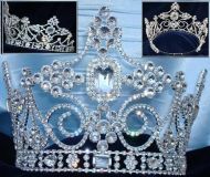 Corona PLATEADA ajustable de Cristal UNISEX para Rey o Reina