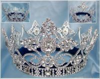Corona PLATEADA Completa de Cristal UNISEX para Rey o Reina