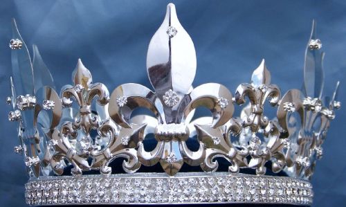 Corona Unisex para Rey o Reina color plata y cristal swarovski