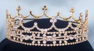 Corona DORADA Completa de Cristal UNISEX para Rey o Reina