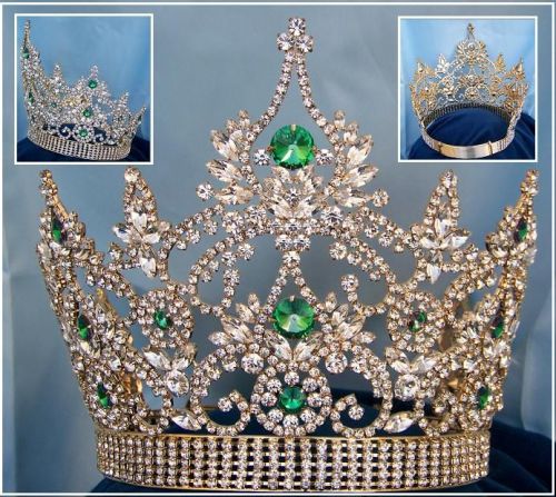 Corona Continental Ajustable para Reina Verde Esmeralda