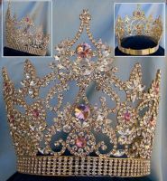 Corona Continental Ajustable para Reina Diamante Rosa