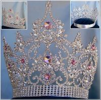 Corona Continental Ajustable para Reina Diamante Rosa