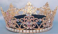 Corona UNISEX para Rey o Reina de Cristal Swarovski Northern Lights Imperial Rhinestone Dorada
