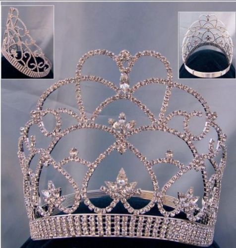Corona PLATEADA ajustable de Cristal para reina, princesa o novia