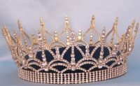 Corona de Pedreria swarovski GENESIS UNISEX Dorada para rey o reina