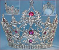 Corona PLATEADA ajustable de Cristal para reina, princesa o novia