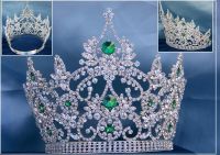 Corona PLATEADA ajustable de Cristal para reina, princesa o novia.