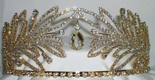 Corona dorada  para Reina, Princesa Novia de cristal swarovski