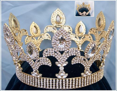 Corona para UNISEX para rey o reina stal swarovski color Dorado MILENIUM