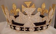 Corona DORADA Completa  de Cristal para rey