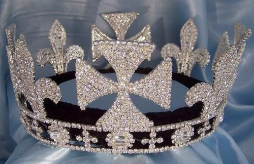 Corona PLATEADA Completa  de Cristal para rey. K-85-S
